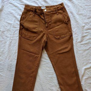 J.Crew Garment Dyed Straight Leg Crop Jeans Denim Pants Adobe 26P